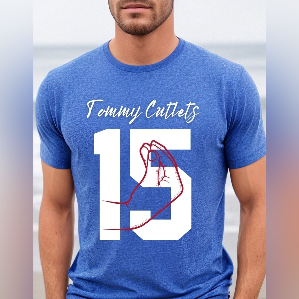 New York Giants Men’s Tommy “Cutlets” Devito Crewneck Tee Blue L